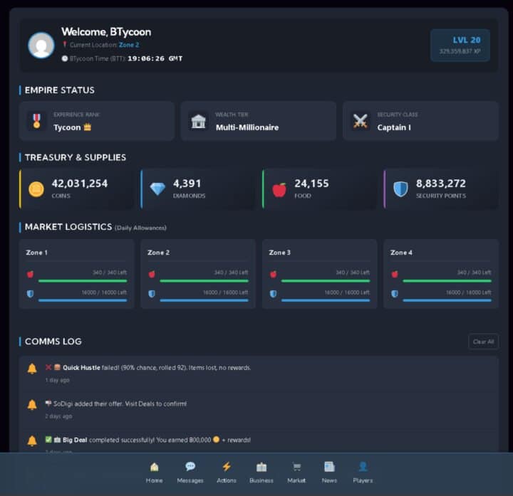 BTycoon gameplay screenshot